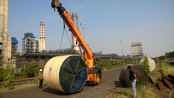 ACE Heavy Duty Overhead Mobile Crane Lifting Steel Coil at Construction Site- Model 15XWF
