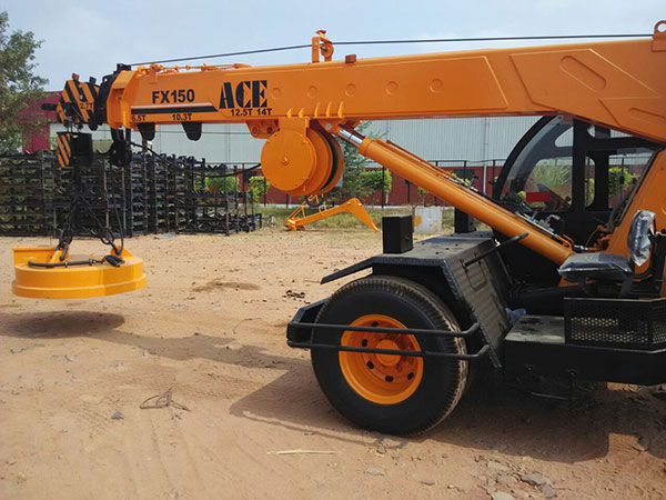 ACE New Generation Crane with Magnet Attachment for Handling and Moving Heavy Metallic Objects- Mode FX150