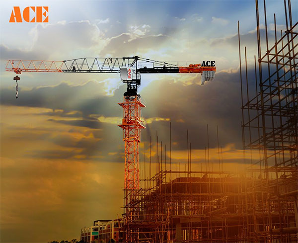ACE Building Tower Cranes to transport and lift capacity at Construction Site
